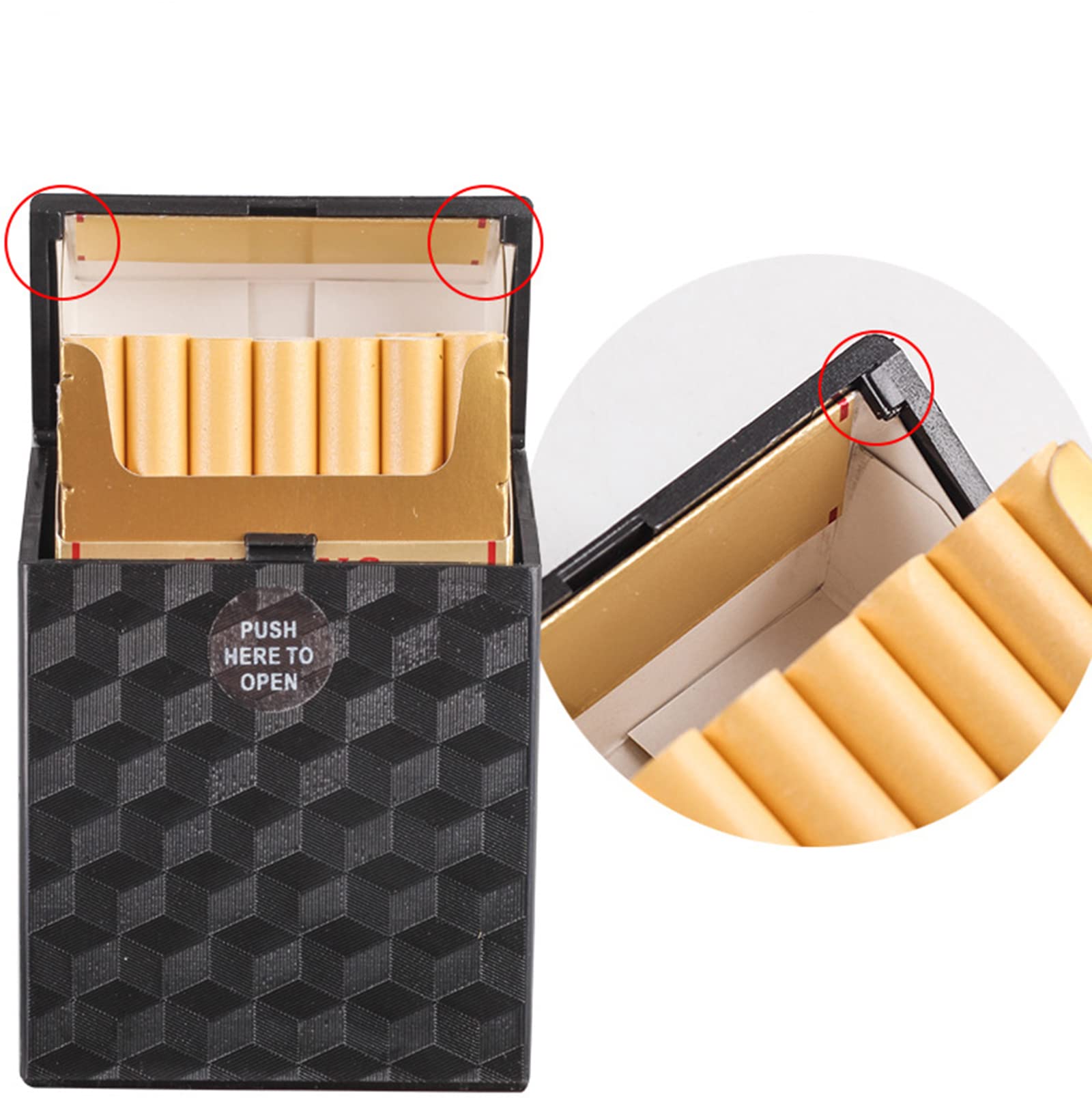 Amazon.com: SUGLAU Cigarette Case King Size 85mm 3 Pack Push to Open 20  Capacity(Black+Silver+Blue) : Health & Household