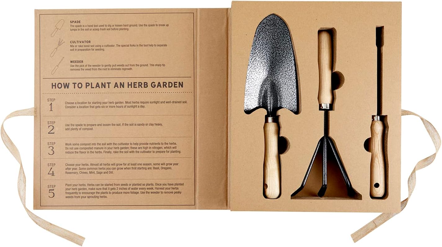 Santa Barbara Design Studio Garden Tools Pure Design Cardboard Book Gardening Essentials Gift Set, 3-Pieces, You Grow Girl Set : Patio, Lawn & Garden
