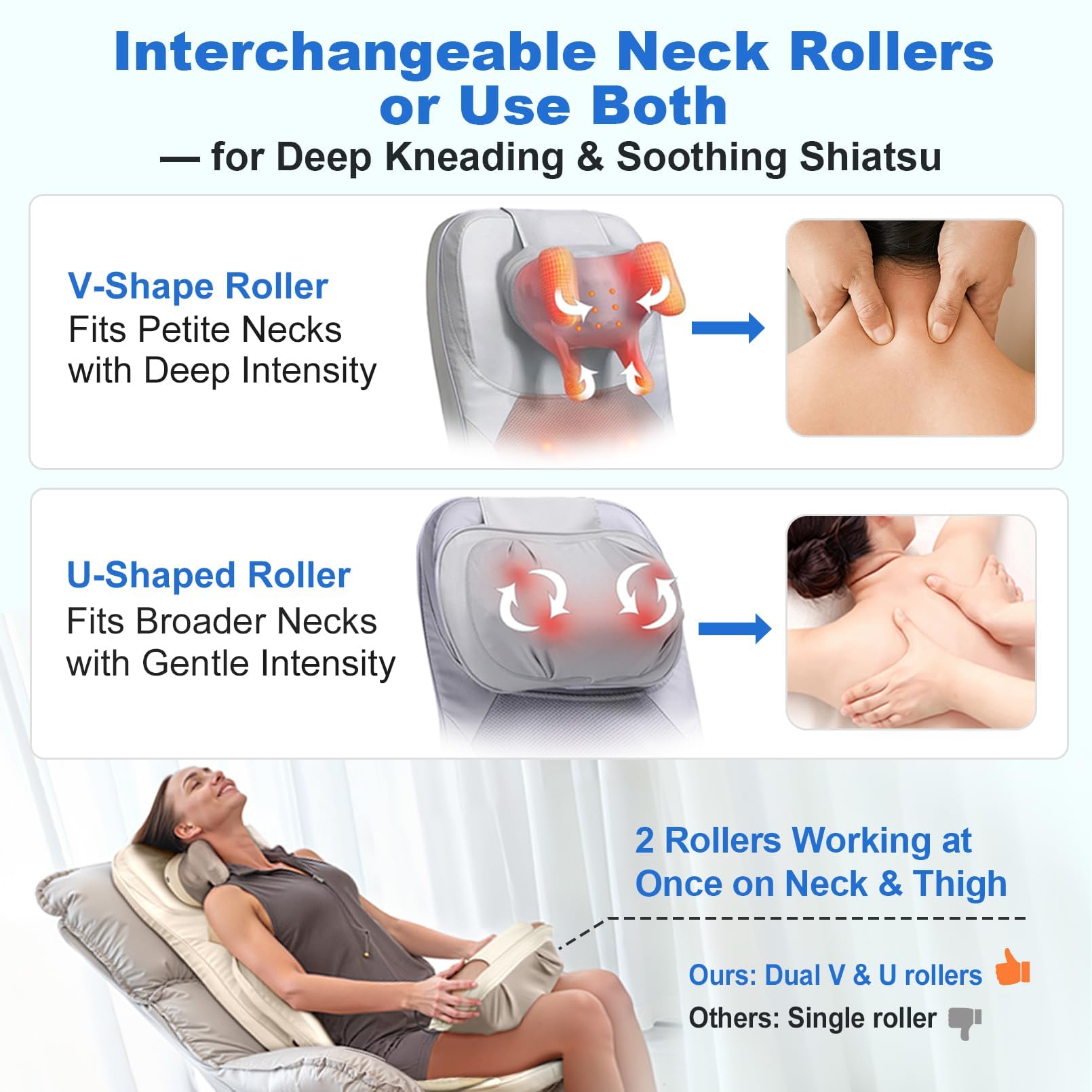 Amazon.com: BWPIWPR Shiatsu Neck and Back Massage Cushion with