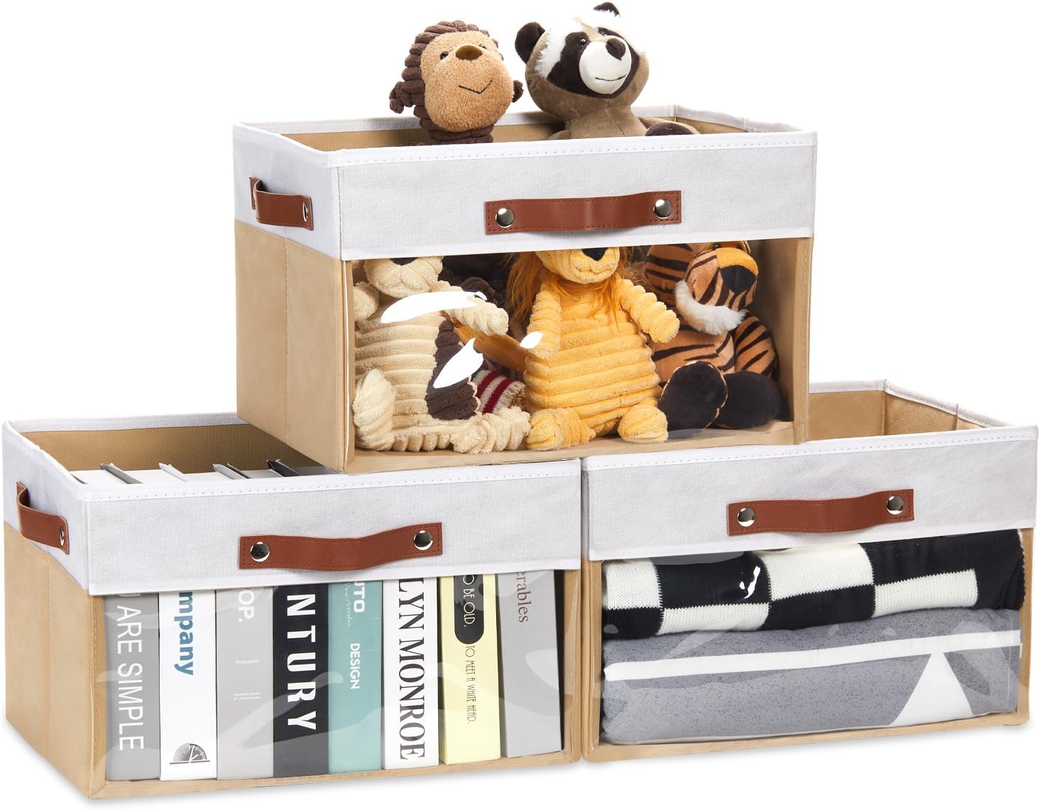 Amazon.com: Elisabe Linen Closet Organizer and Storage, 4 Pack Foldable ...