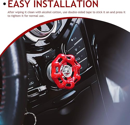 Miniatura 5 de 1 pieza de decoración de perilla giratoria de metal para automóvil, diseño clásico retro de volante, protector de botón de arranque del motor del