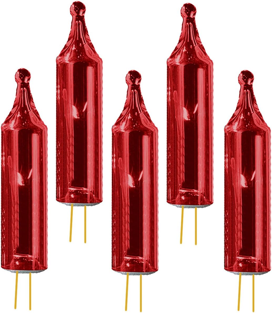 Red Transparent Mini Christmas Tree Light Replacement Bulbs
