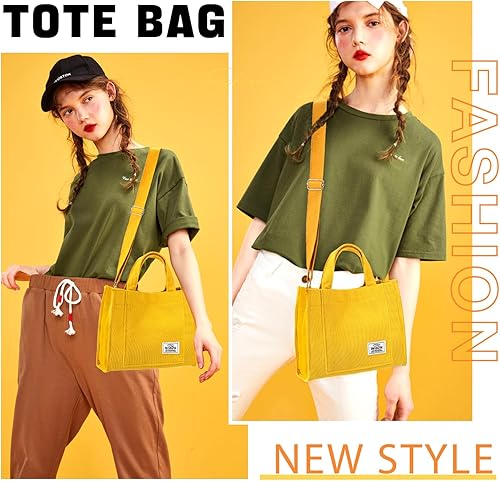 Miniatura 3 de Bolsa de pana para mujer, pequeña bolsa de mano, mini bolsa estética cruzada, bolso de mano - Trabajo y viajes de compras