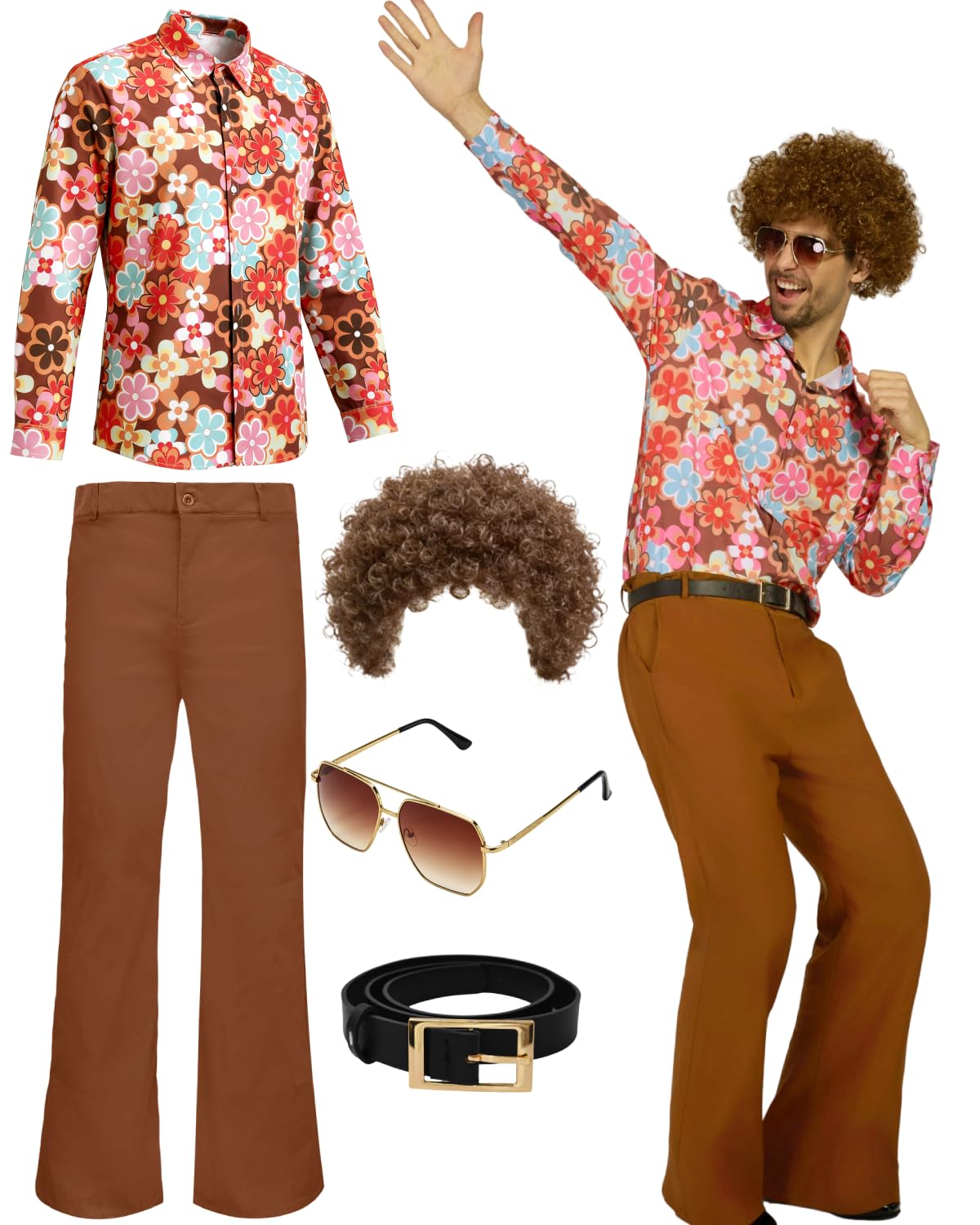 70s Disco Outfits for Men 5 Pcs