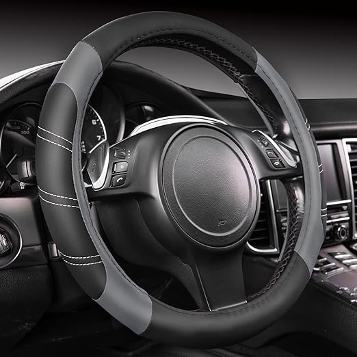 CAR PASS Line Rider Microfiber Leather Sporty Steering Wheel Cover