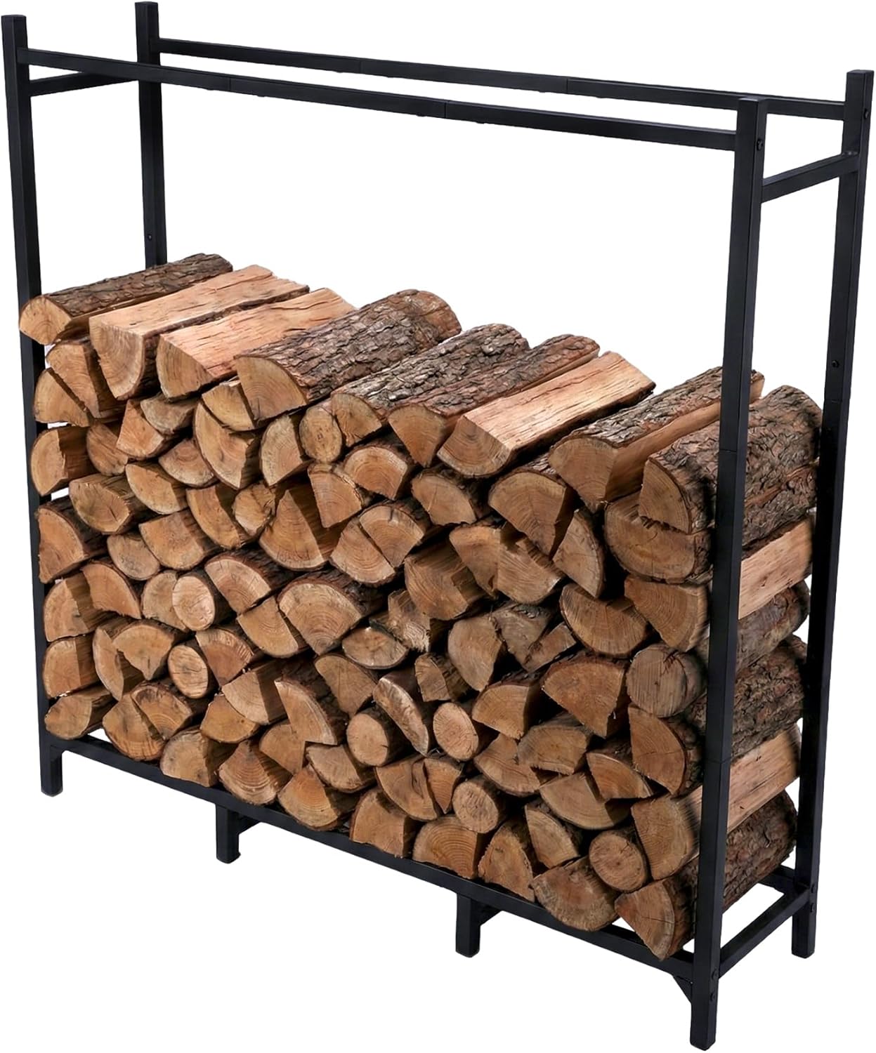 TC-HOMENY Heavy Duty Firewood Storage Log Rack with Cover and Zipper, Waterproof Windproof Sun-Proof Fire Wood Storage Racks Indoor Outdoor Wood Racks for Fire Wood Holder