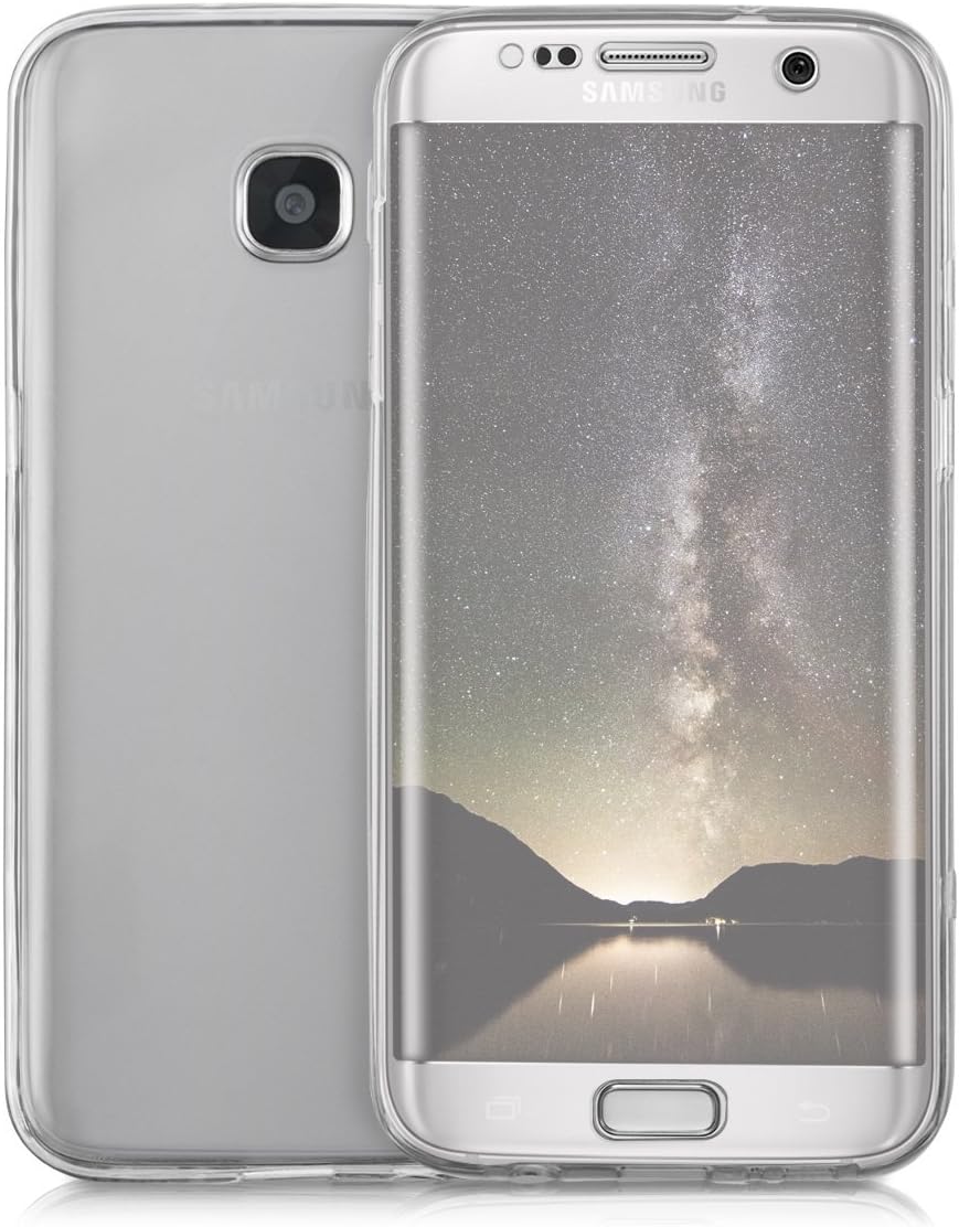 kwmobile Case Compatible with Samsung Galaxy S7 Edge - Case Crystal Clear TPU Silicone Protective Cover Full Body Case - Transparent