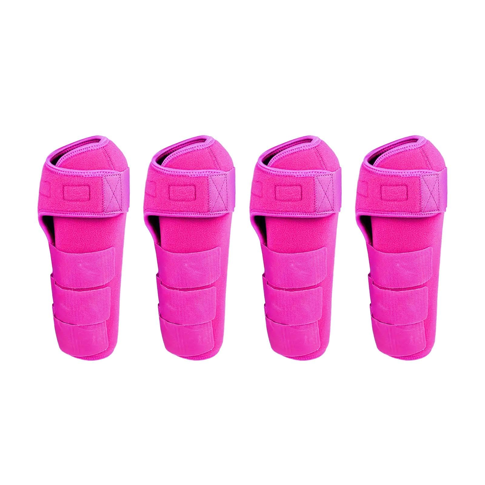 4 Uds Botas de Caballo Protectores de Piernas Ajustables Cómodos Neopreno Reutilizables Transpirables Protectores de Caballos Conjunto de Equipo de Pi