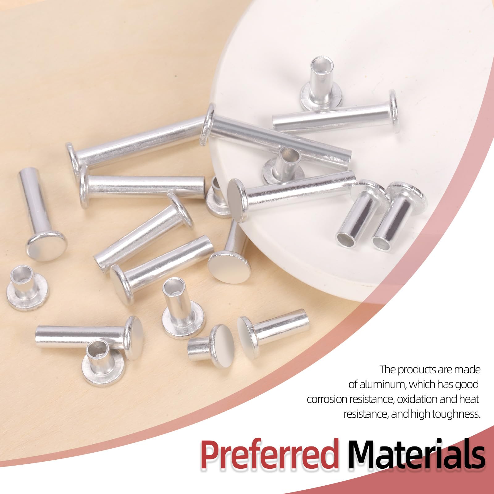 Aluminum Rivets Kit - 251PCS M4 Flat Head Rivets -4 Aluminum Rivets Kit - 251PCS M4 Flat Head Rivets -4