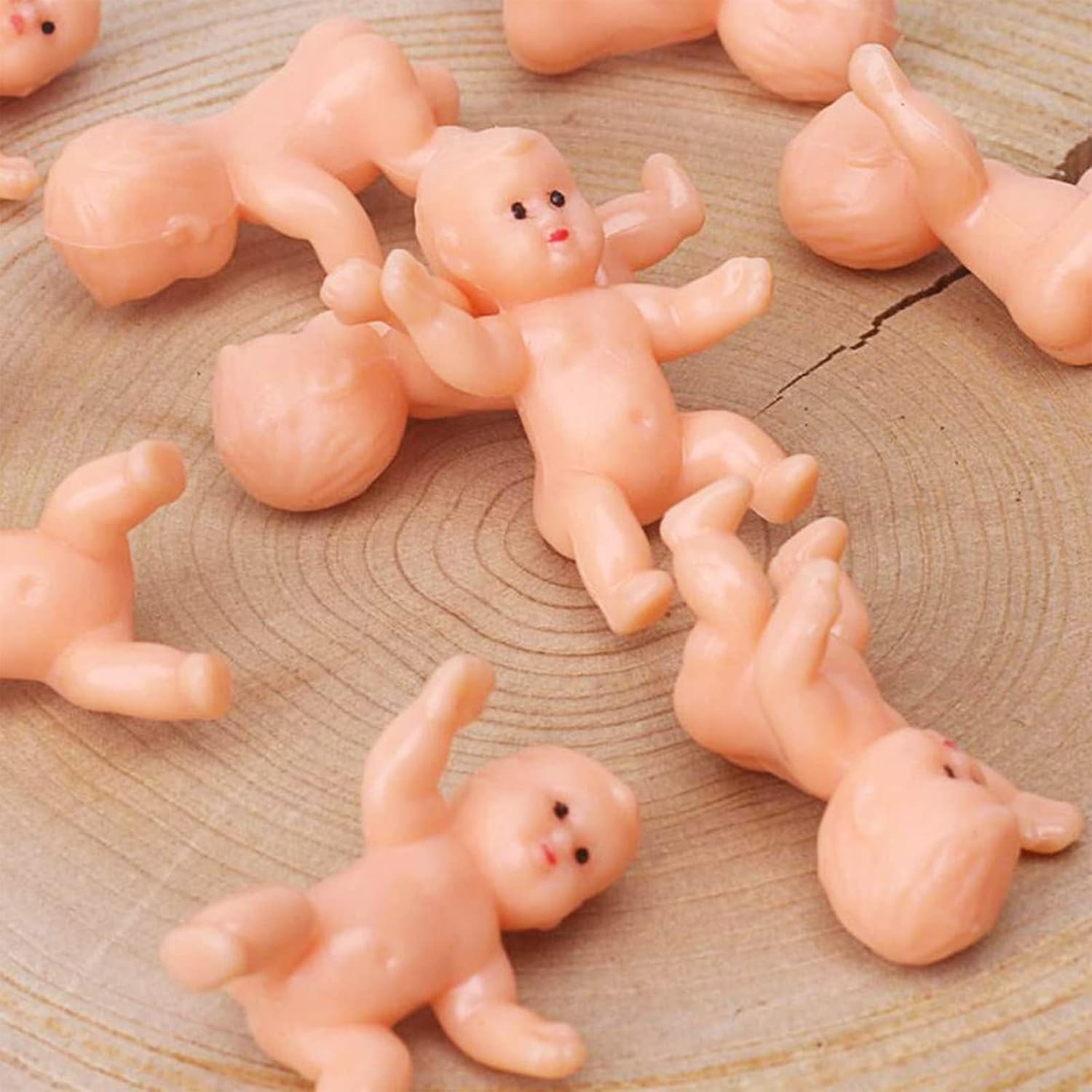 XINHUIDALSQ 24 Pcs King Cake Babies, 1.2 Inch Mini Plastic Babies for King Cake Baby Shower Ice Cube Game Mardi Gras Baby Decorations Party Favor(White)