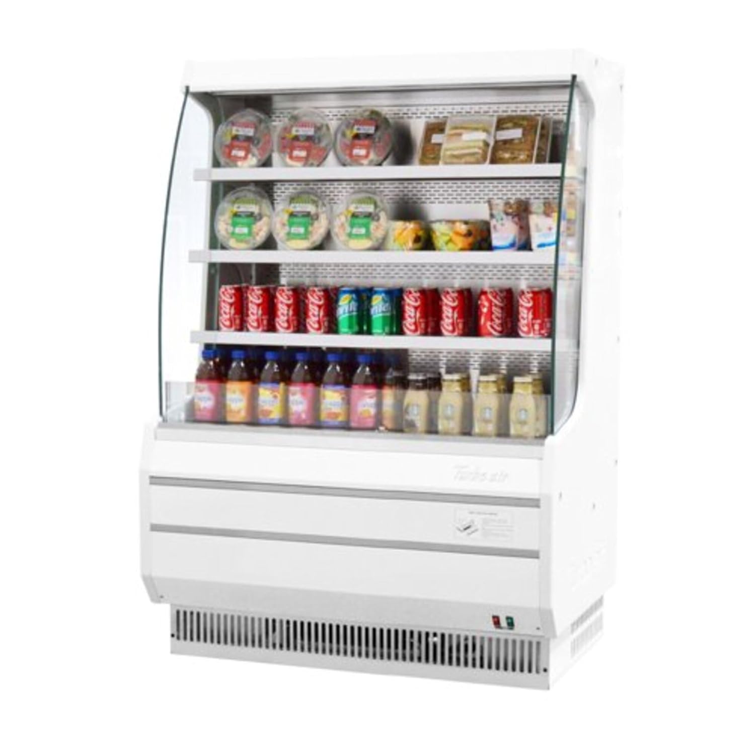 Turbo Air TOM-40MW-N Commercial Mid-Height White Vertical Open Air Display Merchandiser, 9.3 cu. Ft.