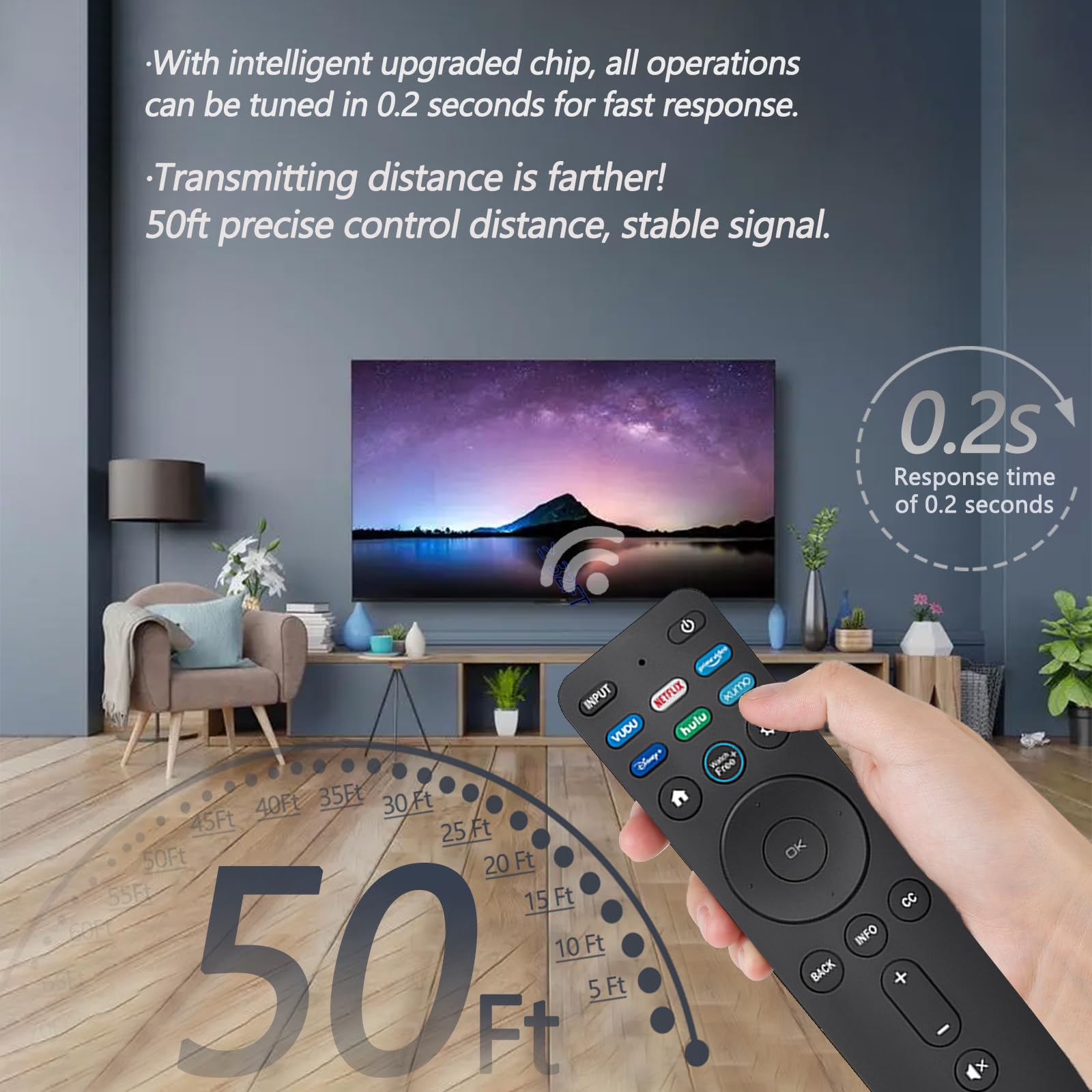 Confezione da 2 telecomandi universali XRT260 per Smart TV Vizio, telecomando compatibile con tutte le Smart TV Vizio 4K Smartcast V-Series M-Series P-Series D-Series con tasti di scelta