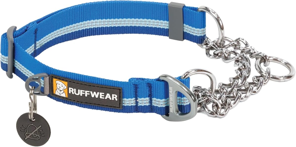 Ruffwear, Collar para Perro de reacción en Cadena, Collar de Martingala Reflectante Ajustable a Prueba de Escape con Cadena de Acero Inoxidable, Control de Entrenamiento Profesional, Piscina Azul, 11"-14"