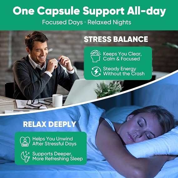 Fidus Cortisol Control Herbal Supplement for Women & Men with Ashwagandha, Magnesium, Rhodiola & L-Theanine, Daily Formula, USA Made