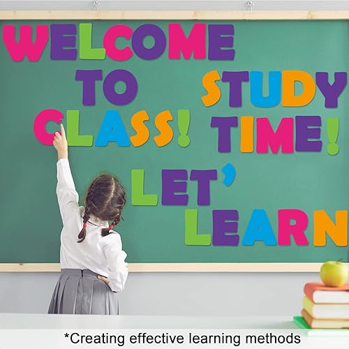 Miniatura 5 de Juego de 150 letras grandes de 7 pulgadas y puntuación, colorido alfabeto recortado para el aula para exhibir tablón de anuncios, escuela en casa,