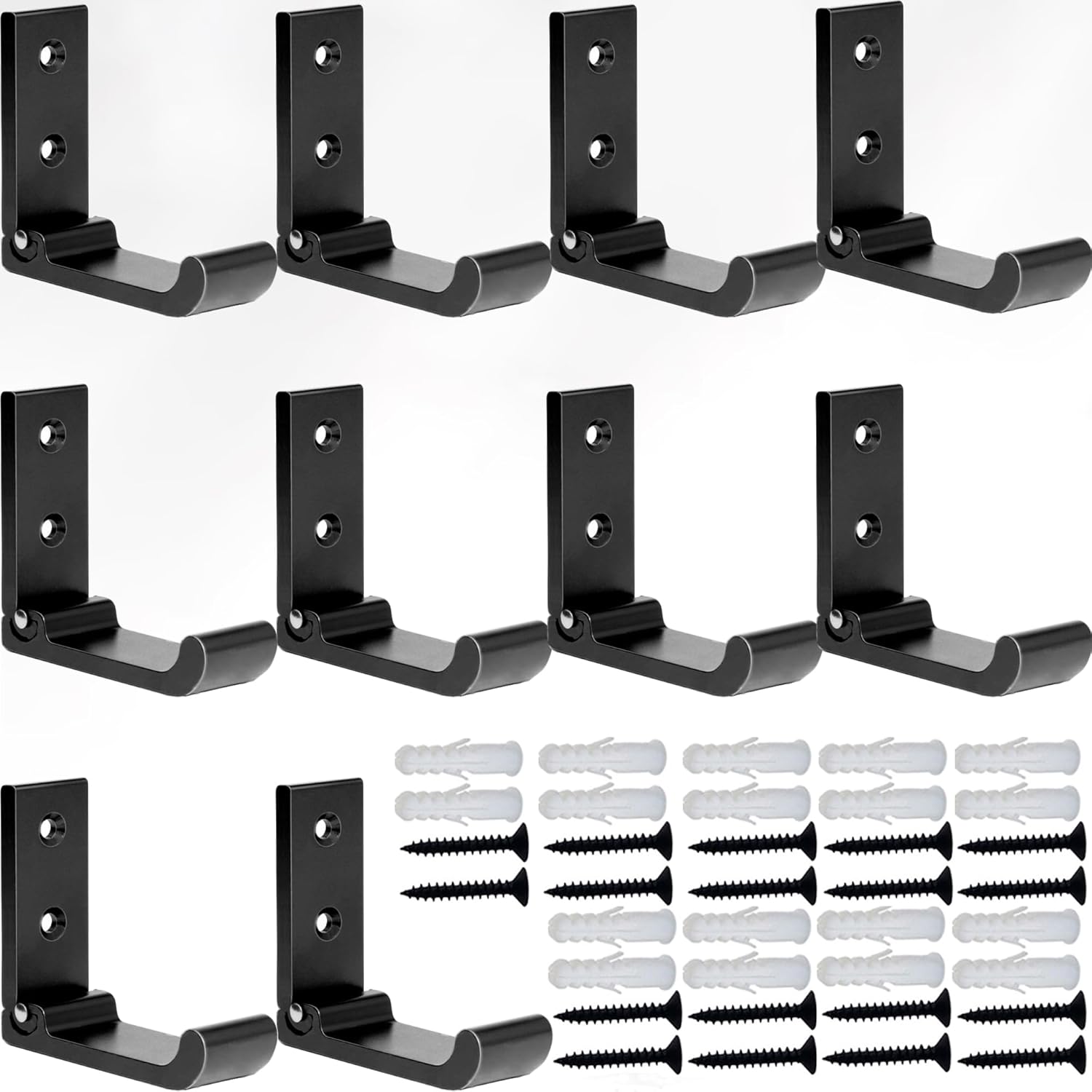 6PCS Foldable Coat Hooks Matte Black, Heavy Duty, UK Ubuy - Main Image