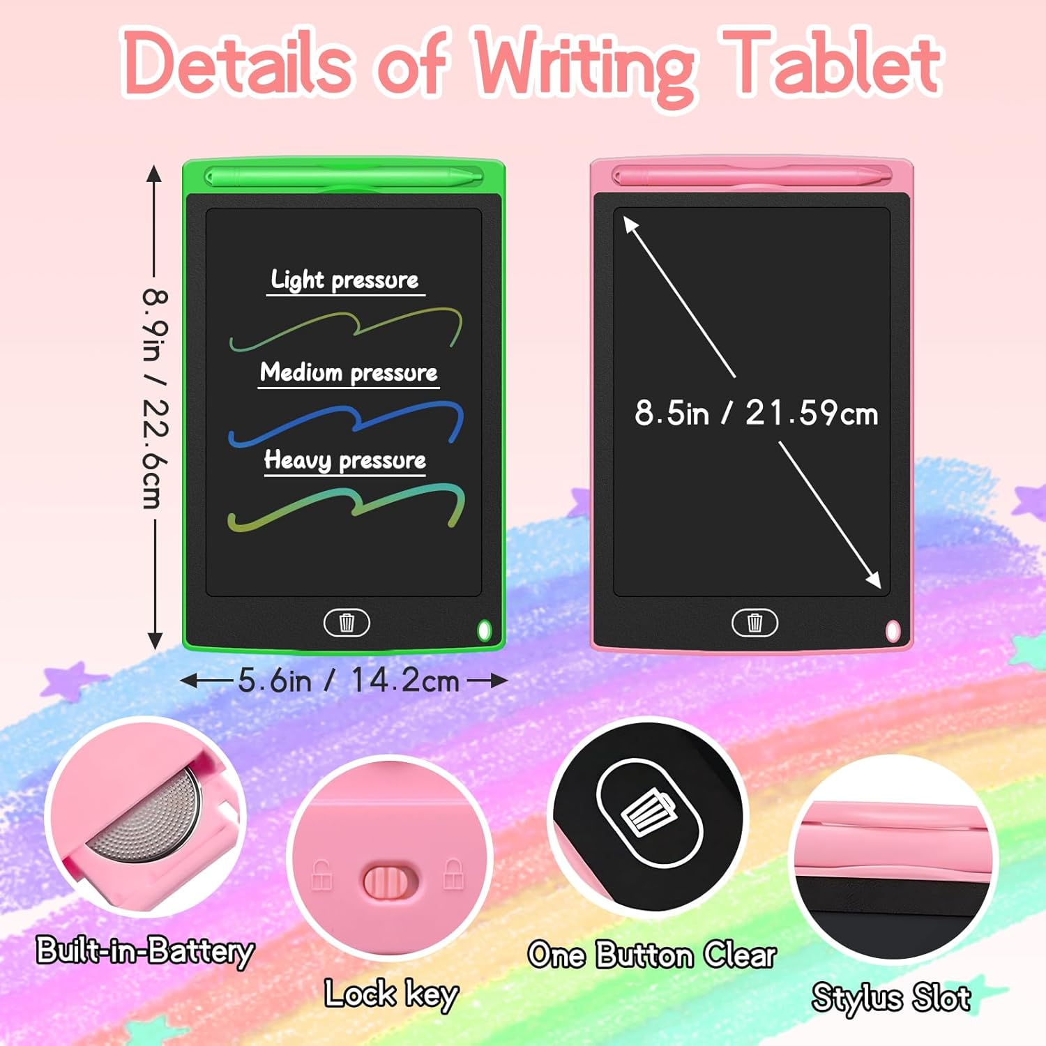 Toy LCD Writing Tablet for Kids Drawing Tablets 8.5" Upgraded 20 Pack Drawing Pad Toddler Doodle Board for Kids Learning Drawing Board Writing Tablet Bulk for Party Class 3+ Years Old