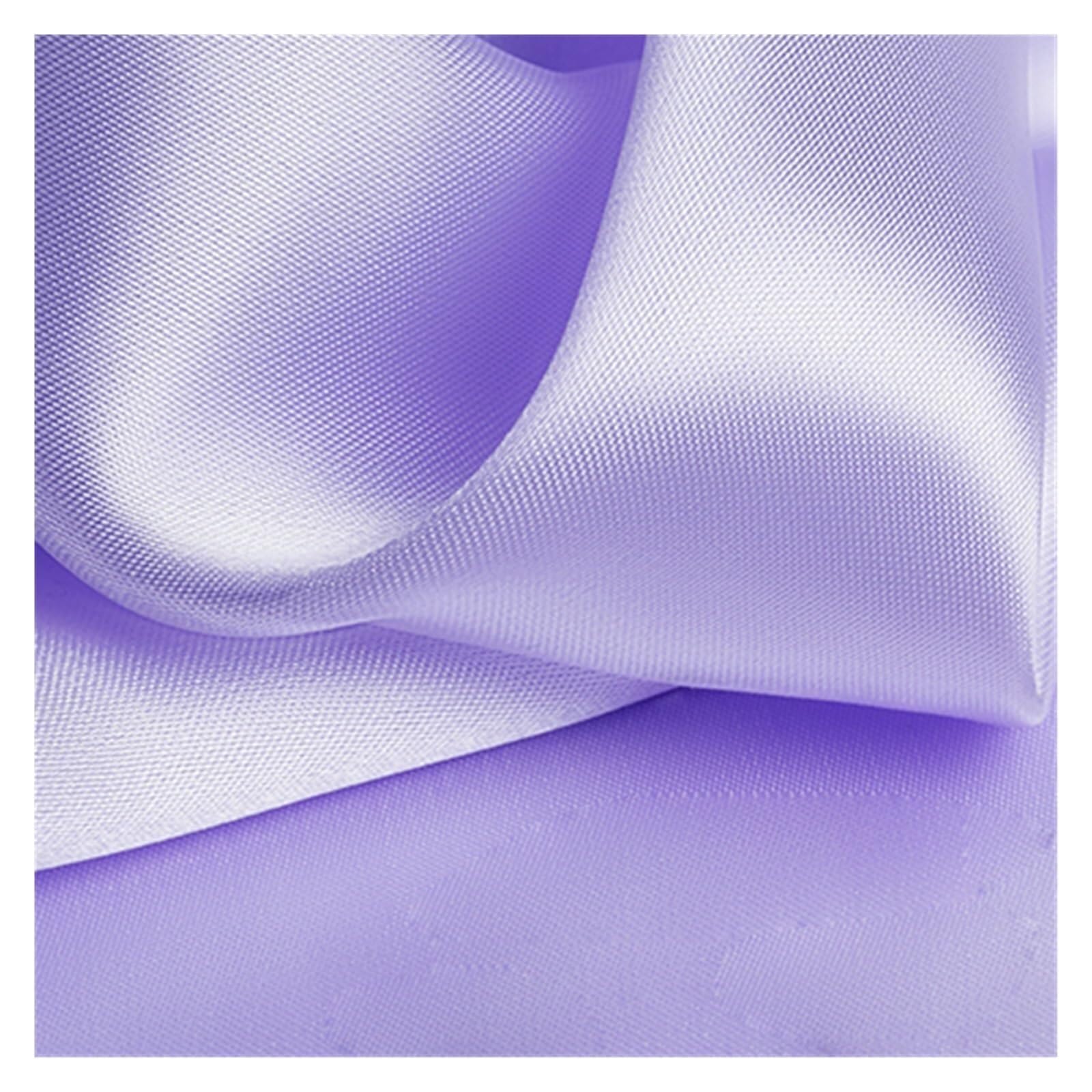 Silk Fabric Polyester Satin Fabric Highend Simulation Silk Gift Box Lining Cloth Solid Color DIY Sewing Doll Dress(Lavander,50cm by 150cm)