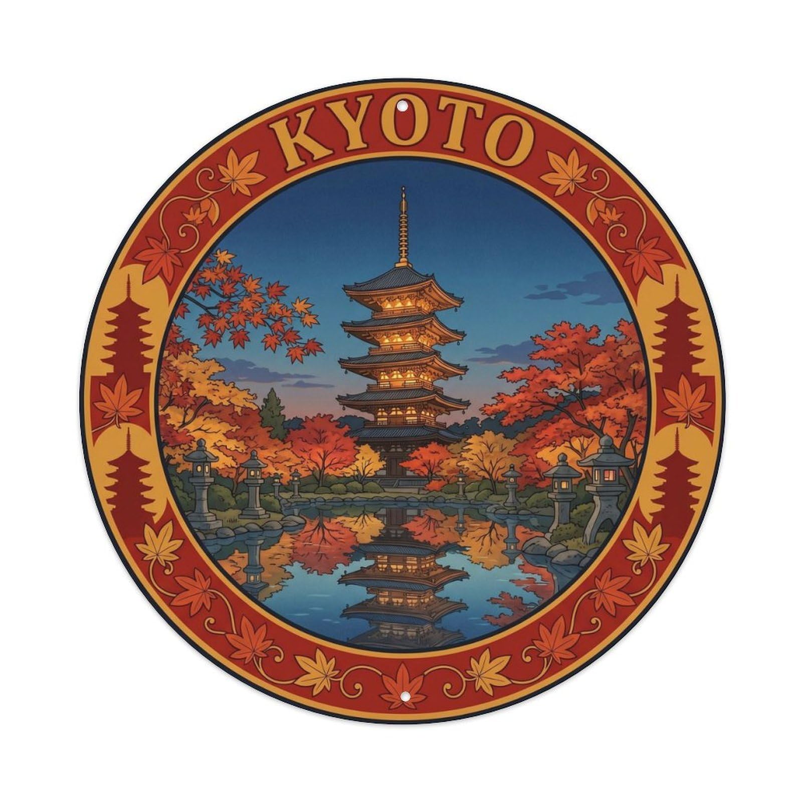 Kyoto To Ji Temple Five Story City Landmark Street Metal Tin Sign