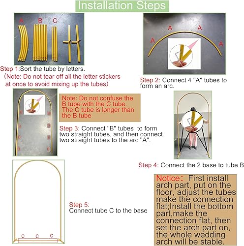 Miniatura 7 de Soporte de arco de boda de metal de 6.6 pies, marco de fondo cuadrado dorado para fiesta, ceremonia, cumpleaños, novia, baby shower, jardín,