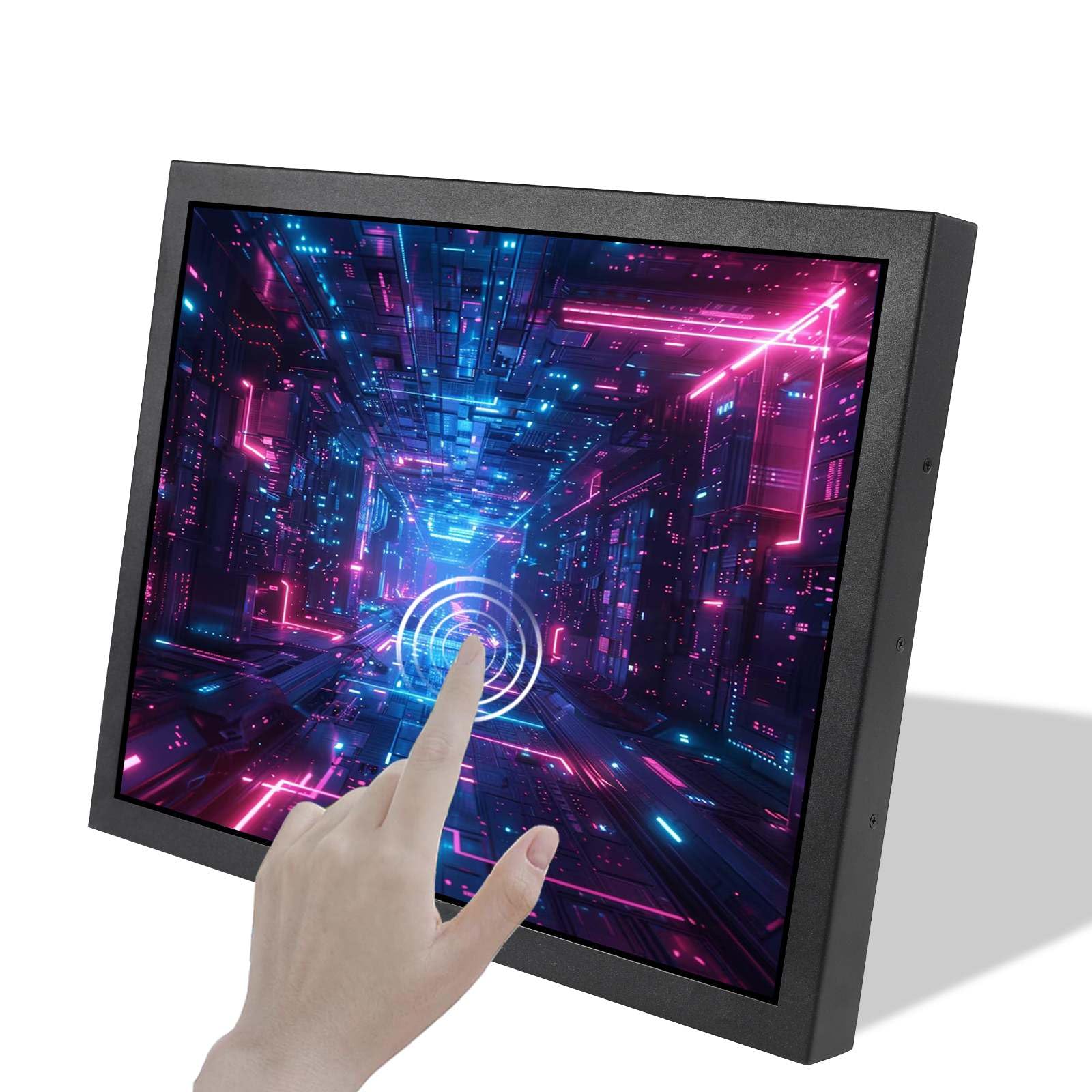 VSDISPLAY 15 Inch IPS Industrial LCD Monitor 1024x768 1000 nits, Touch Resistive Sensor, Video Port H/D VGA DVI, Mounting Holes 75mm/100mm