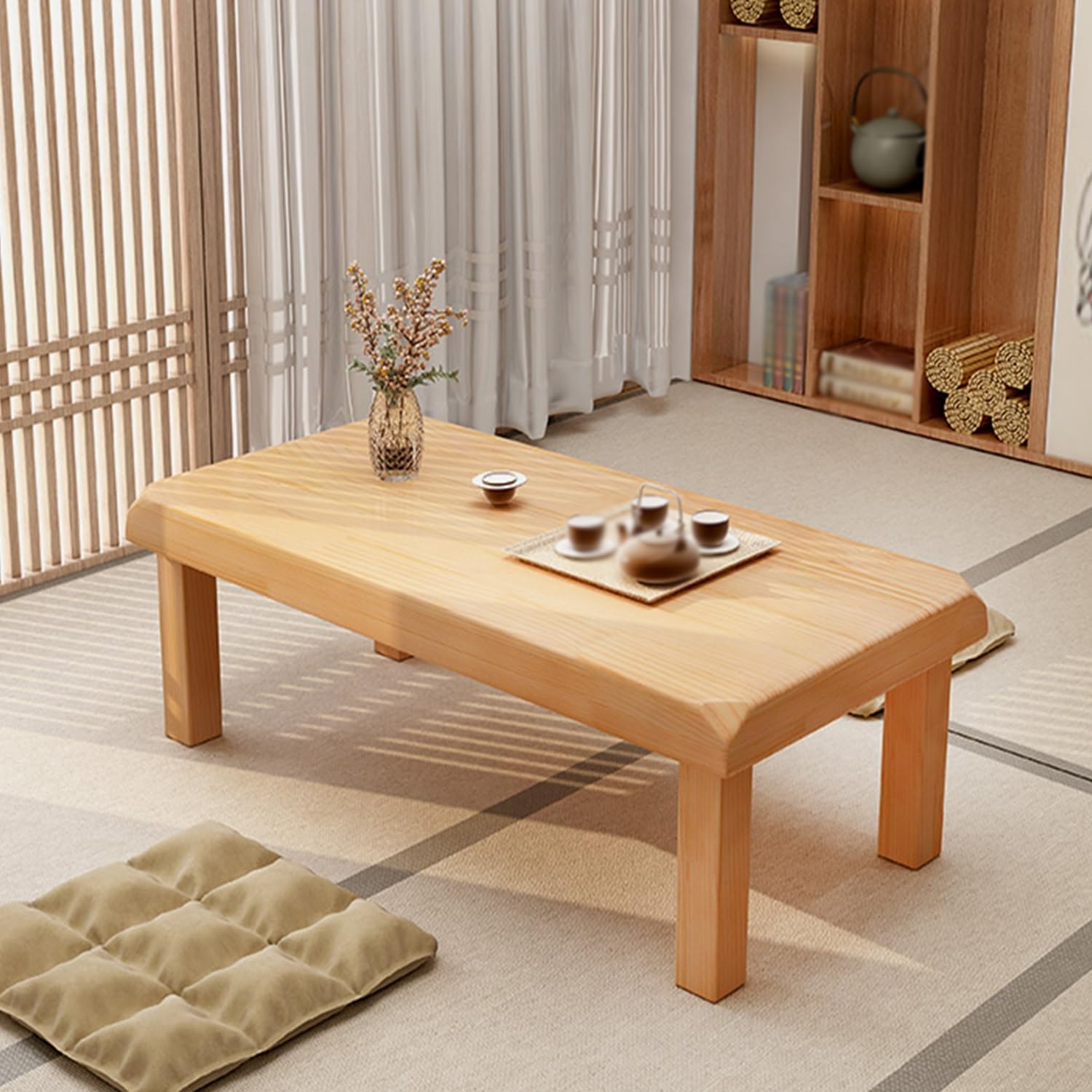 畳にぴったりな、日本のロー畳テーブル、モダンなコーヒーテーブル(A