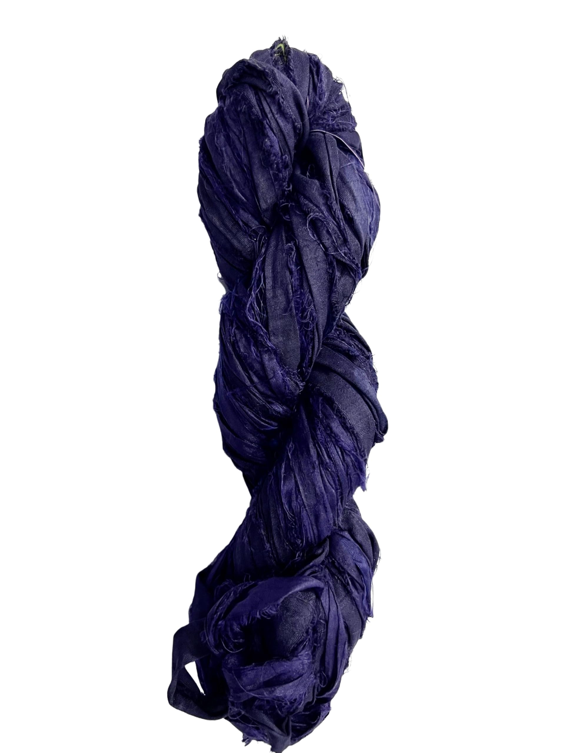 Cinta de seda sari azul marino de 50 yardas para decorar tus proyectos de macramé y regalos