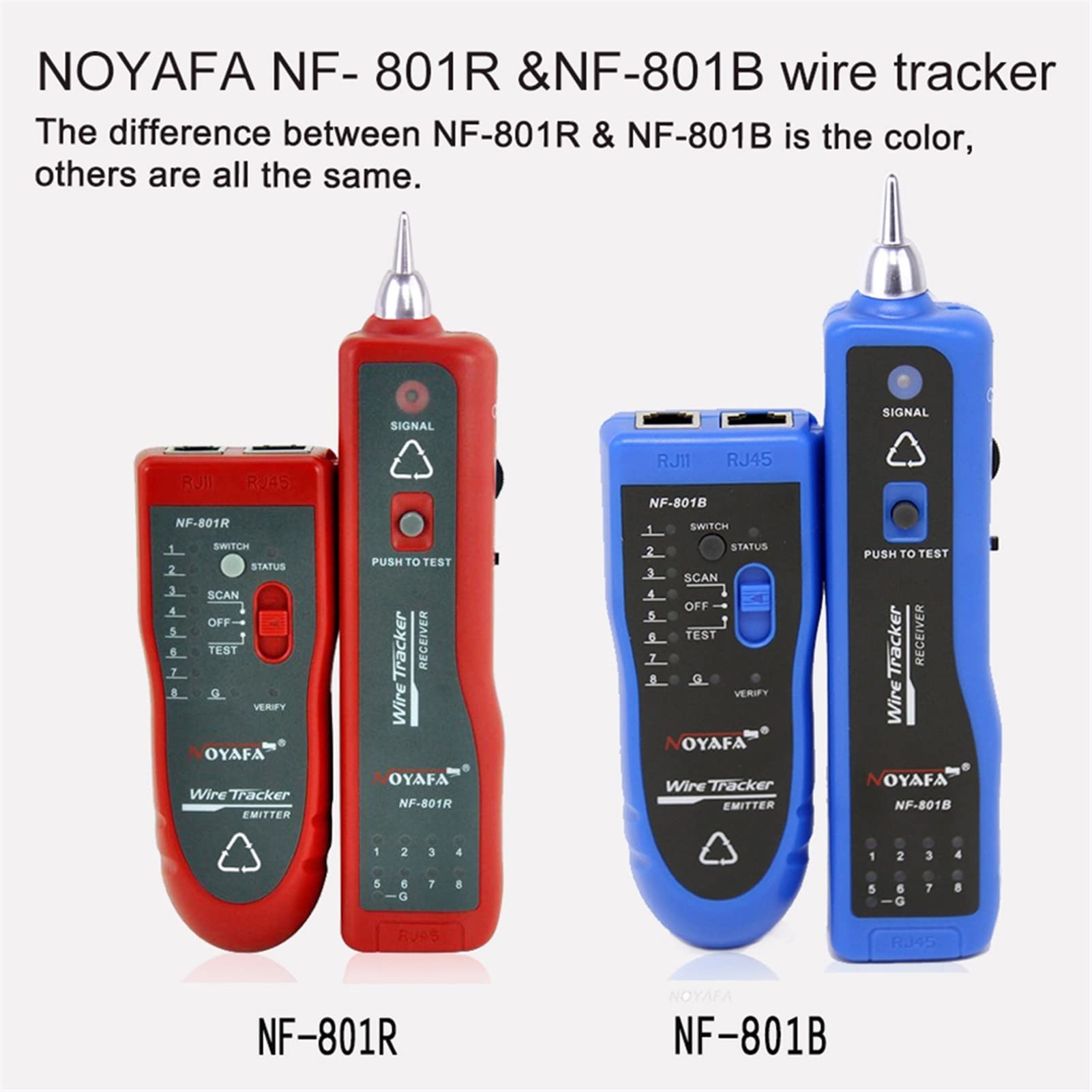 Detector de pared, NF-801 Red de detector de cable multifunción Teléfono Teléfono Testador de cables Tracker(NF-801-Blue)
