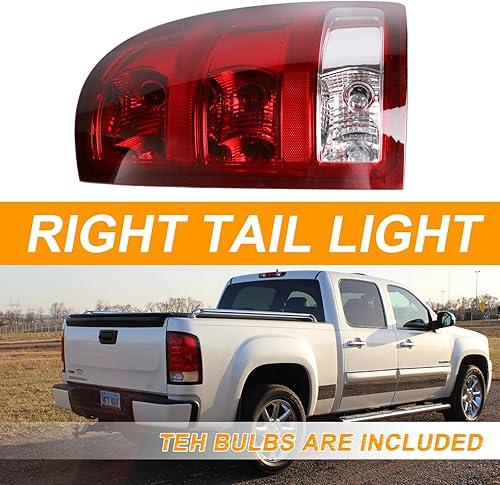 Miniatura 7 de Nakuuly Luz trasera compatible con GMC Sierra 1500 2500HD 3500HD 3500HD 2007-2014, luz trasera del lado del pasajero, conjunto de señal de freno con