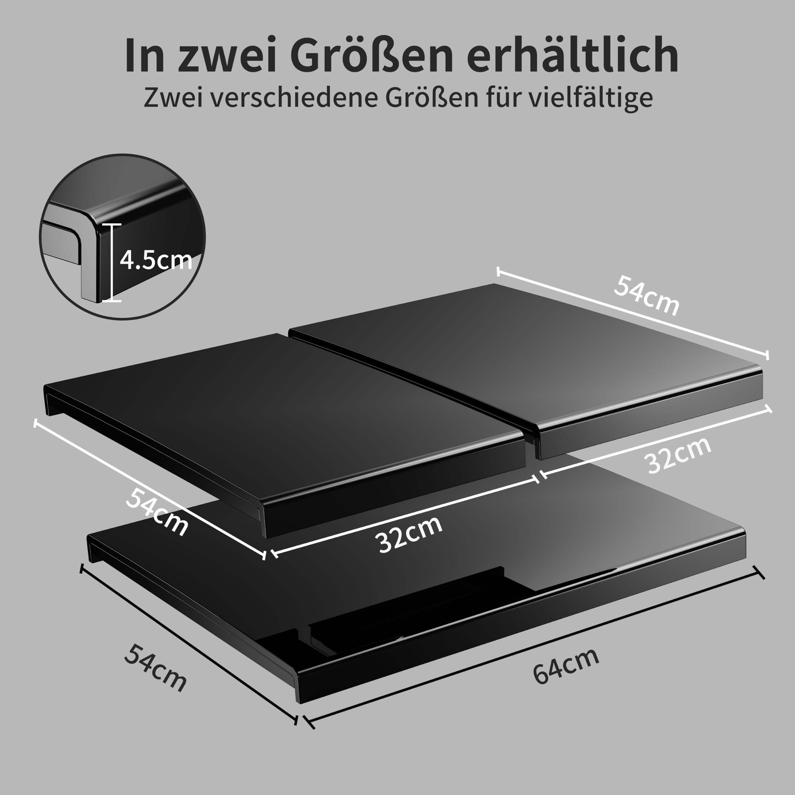 Herdabdeckplatte, Schneidebrett-Arbeitsplattenschutz für Kochfelder, Schneideplatten-Set aus schlagfestem und hitzebeständigem Glas (32X54cm 2 Stücke)