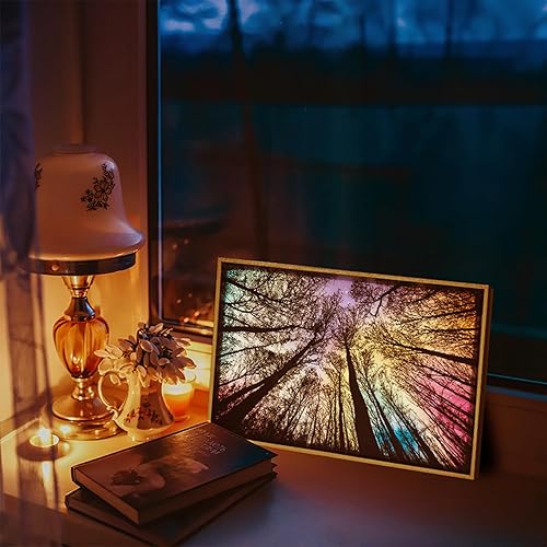 Miniatura 2 de Decoración de sala de pintura iluminada, imágenes de iluminación LED para decoración de pared de dormitorio, luz nocturna, marco de fotos iluminado,