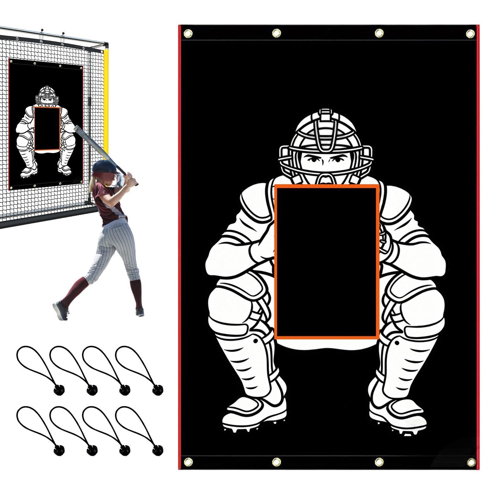 Generico Baseball Pitching Training Net Cloth | Oxford Cloth 122×183cm Strike Target Batting Screen Outdoor Softball Training Aid for Pitching Accuracy Practice Sports Equipment