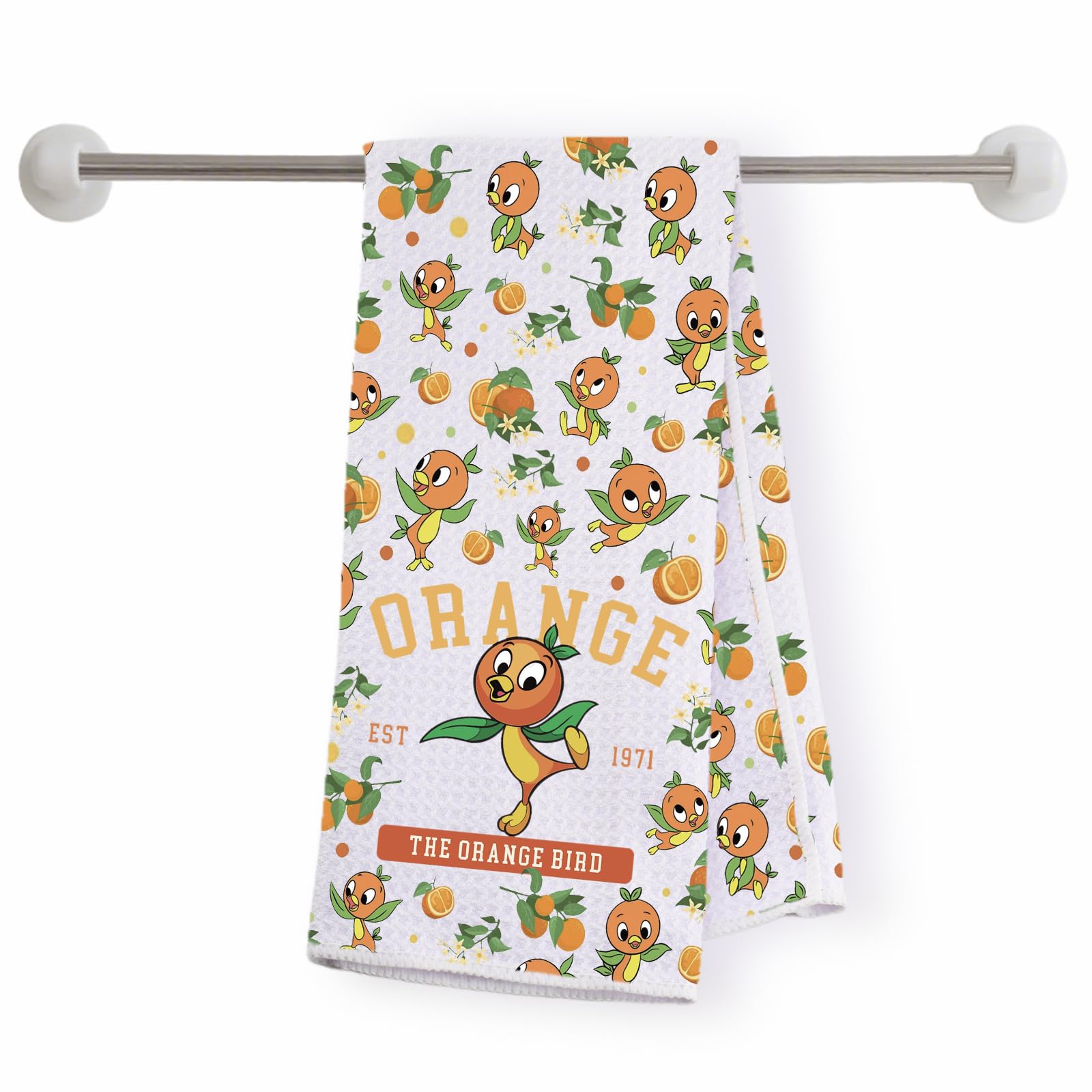 Torchon Florida Orange Bird anti-traces pour vaisselle et verres