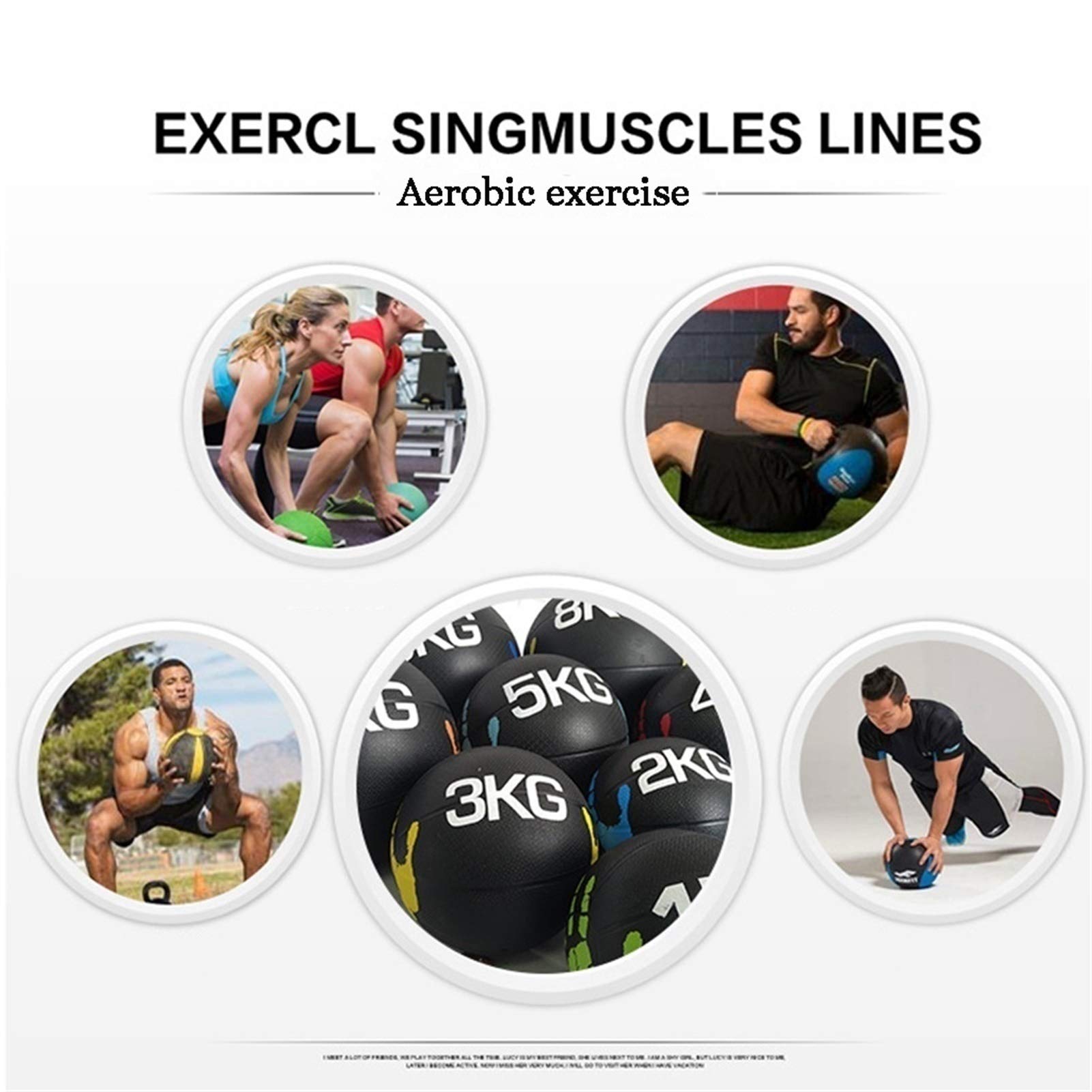 Medizinbälle Hua Elastische Gummi-Medizin-Kugel 5kg / 11lb, rutschfeste Langlebige Home-Gym-Balance-Trainingsball Für Männer Und Frauen, Für Krafttraining
