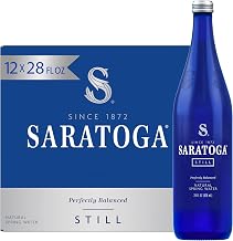 Saratoga Spring Water Bottles, 12 Pack – Still Bottled Water - Glass Bottles - 28 Fl Oz