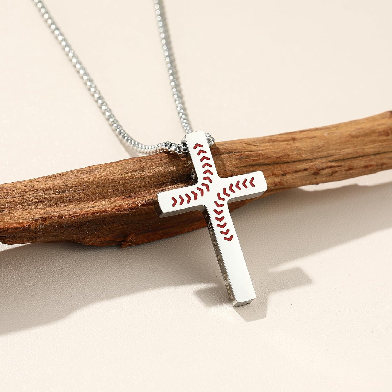 Baseball Cross Necklace for Men Boys(22+2 Inches), 316L Stainless Steel Chain American Flag Pendant Bible Verse Religious Christian Easter Jewelry Gifts - Image 4