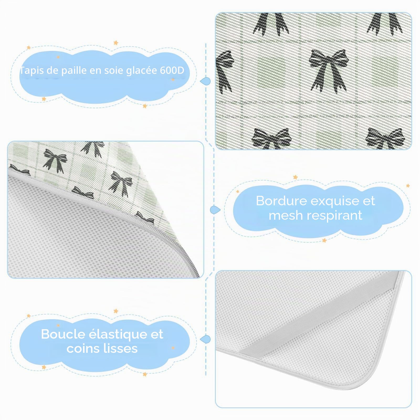 Alèse de matelas pour bébé rafraîchissante 71 cm x 132 cm Alèse respirante pour lit de bébé et de tout-petit