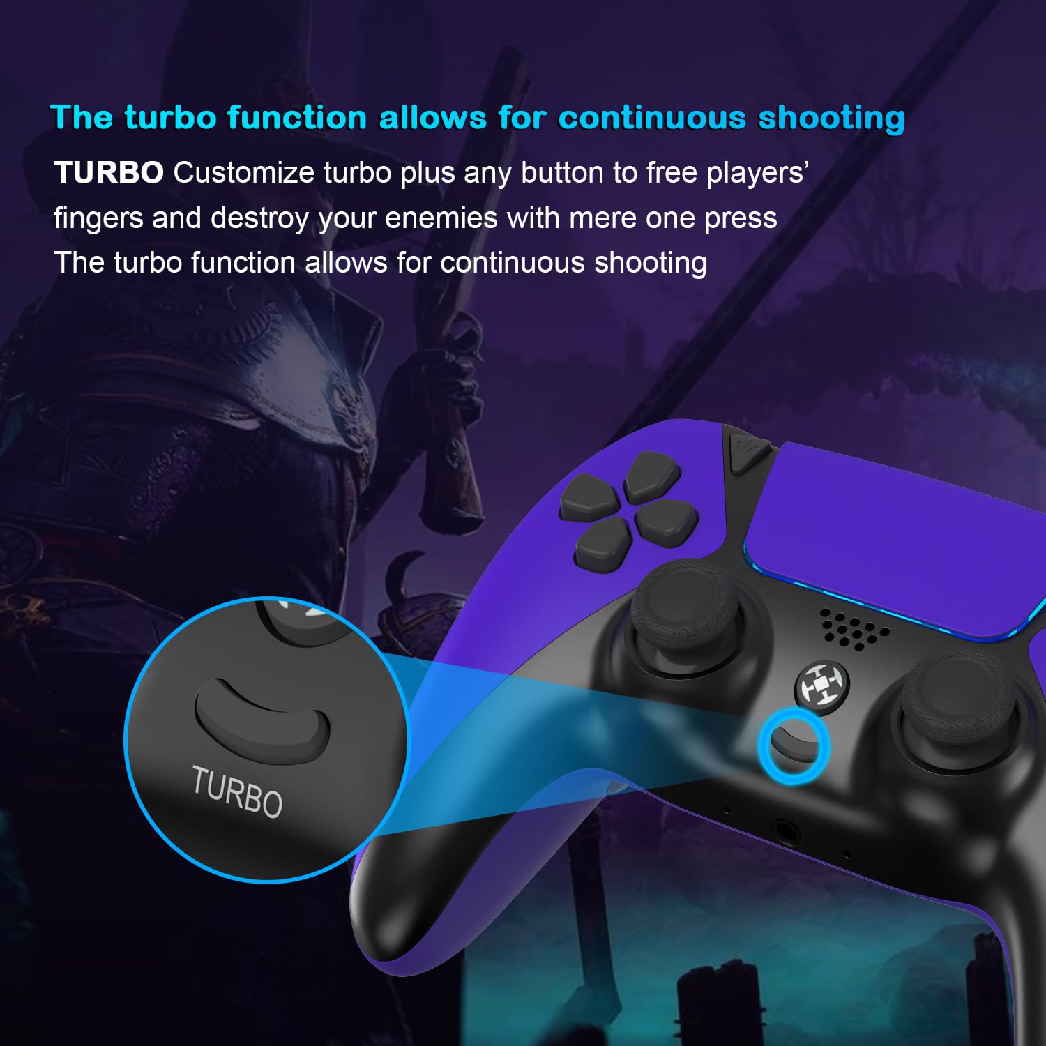 Kyxshin for PS5 Controller Wireless, Remote Control with Turbo Function, 2 Back Paddles and 1200Mah Battery