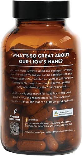 Miniatura 7 de Forest Super Foods Cápsulas de suplemento de melena de león (120 cápsulas) hongo de melena de león orgánico Suplemento cerebral de levantamiento