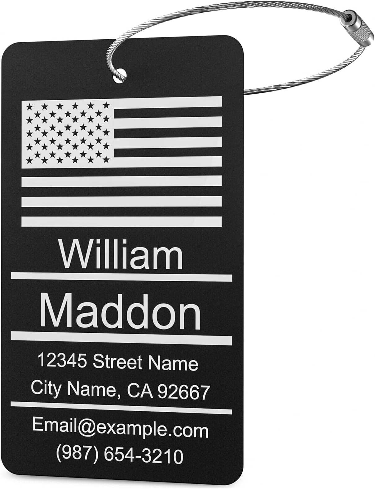 Luggage Tags for Suitcase Black Personalized Engraved