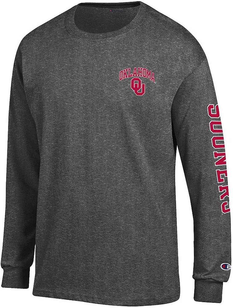 Elite Fan Shop Dark Heather Basic Long Sleeve College Arching T-Shirt
