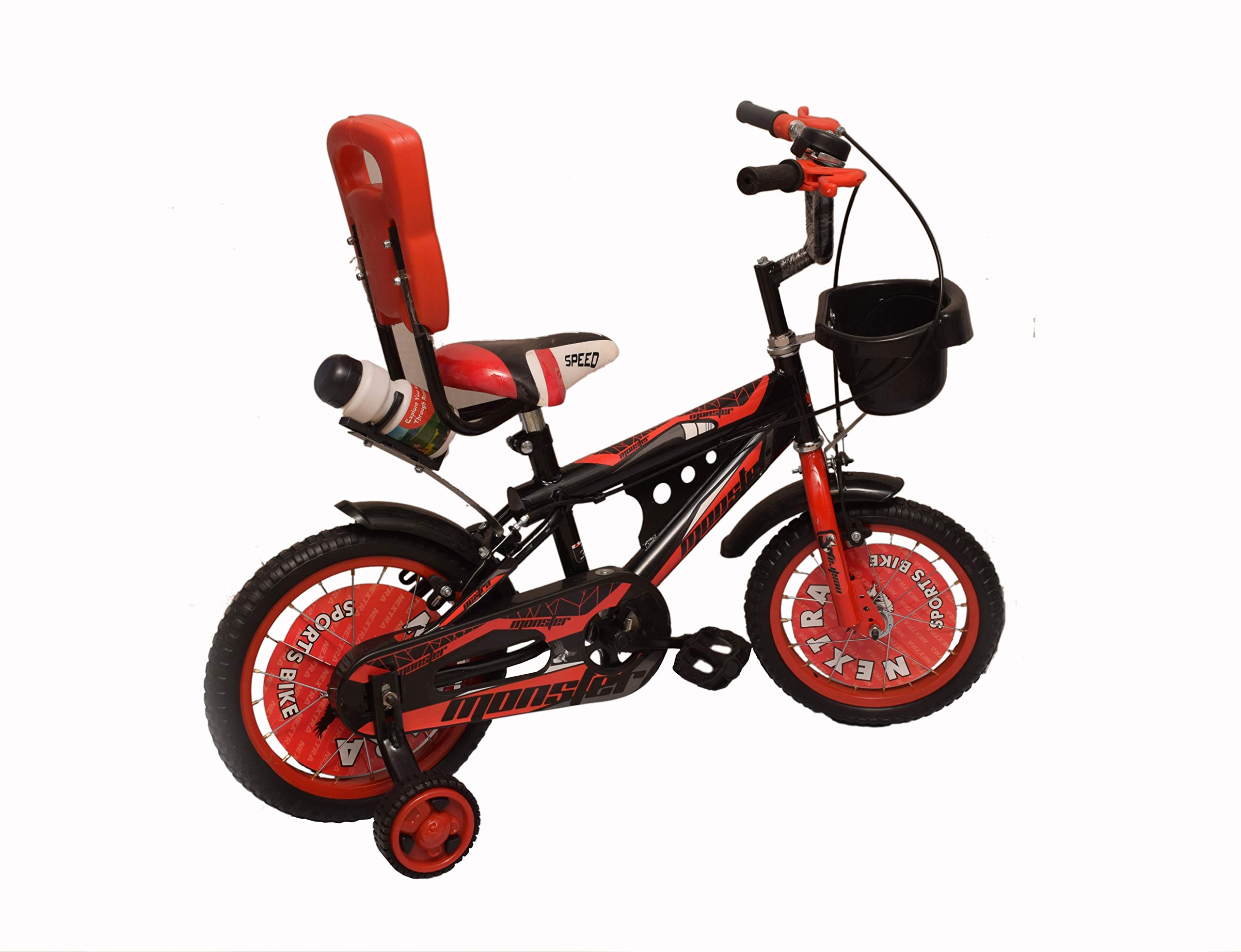 SPEED BIRD Monster 14T Cycle For Kids - Baby Cycle For Boys & Girls - Age Group 3-6 Years (Red), Rigid