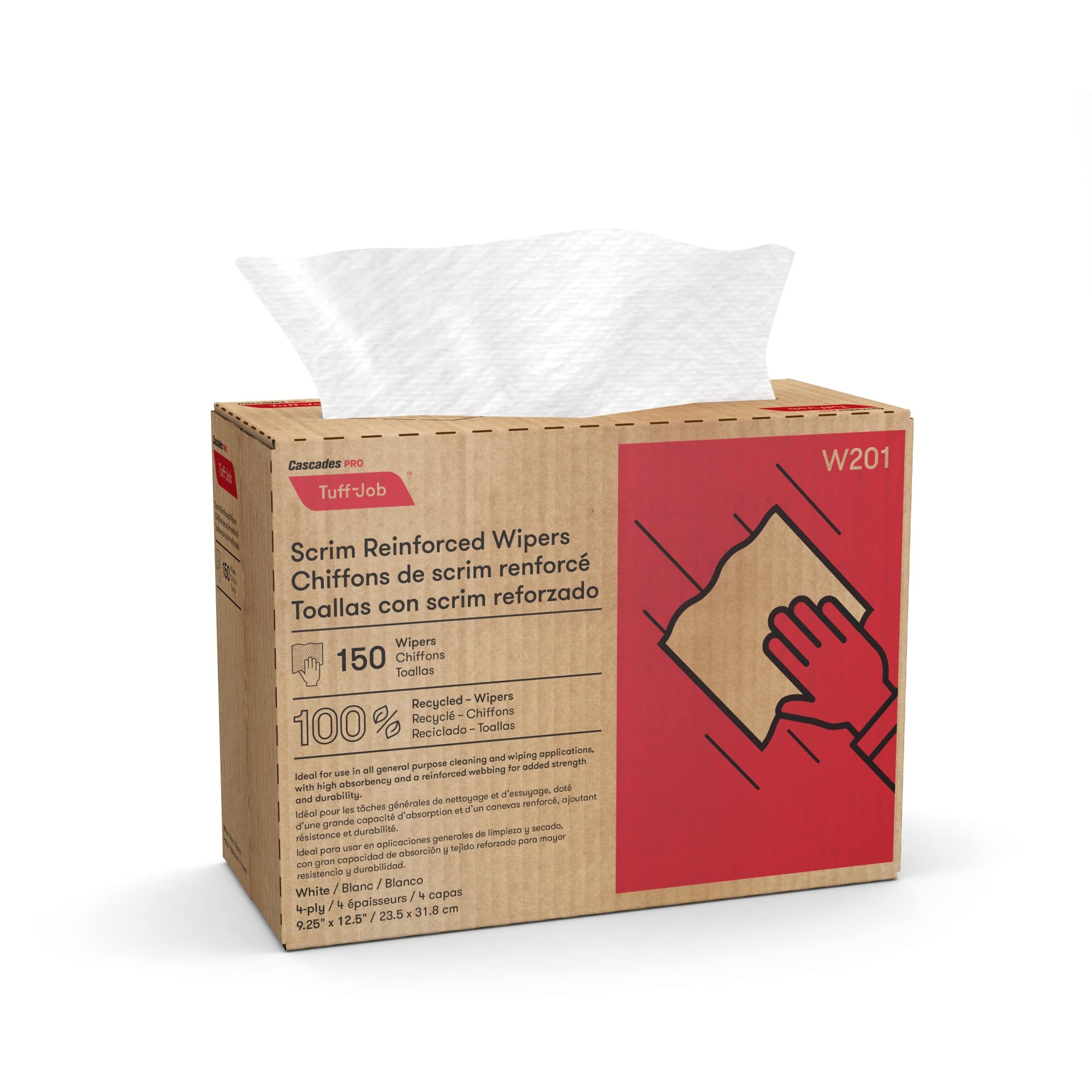 Cascades® PRO Tuff-Job™ Scrim Reinforced Wipers, 100% Recycled, 9 1/4