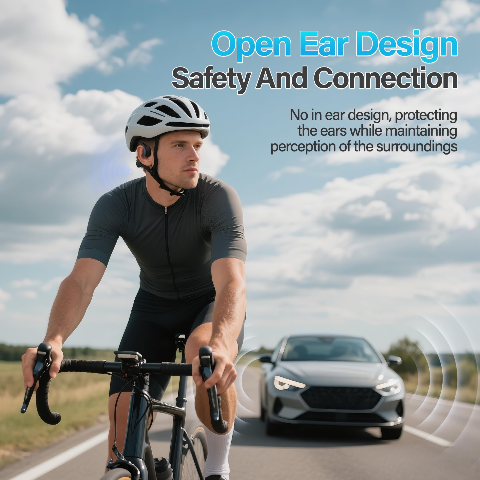 Cuffie Bluetooth 5.4 a conduzione ossea, impermeabili IPX5, auricolari sportivi senza fili con microfono, ultra leggere per corsa, ciclismo, allenamento e palestra, idea regalo