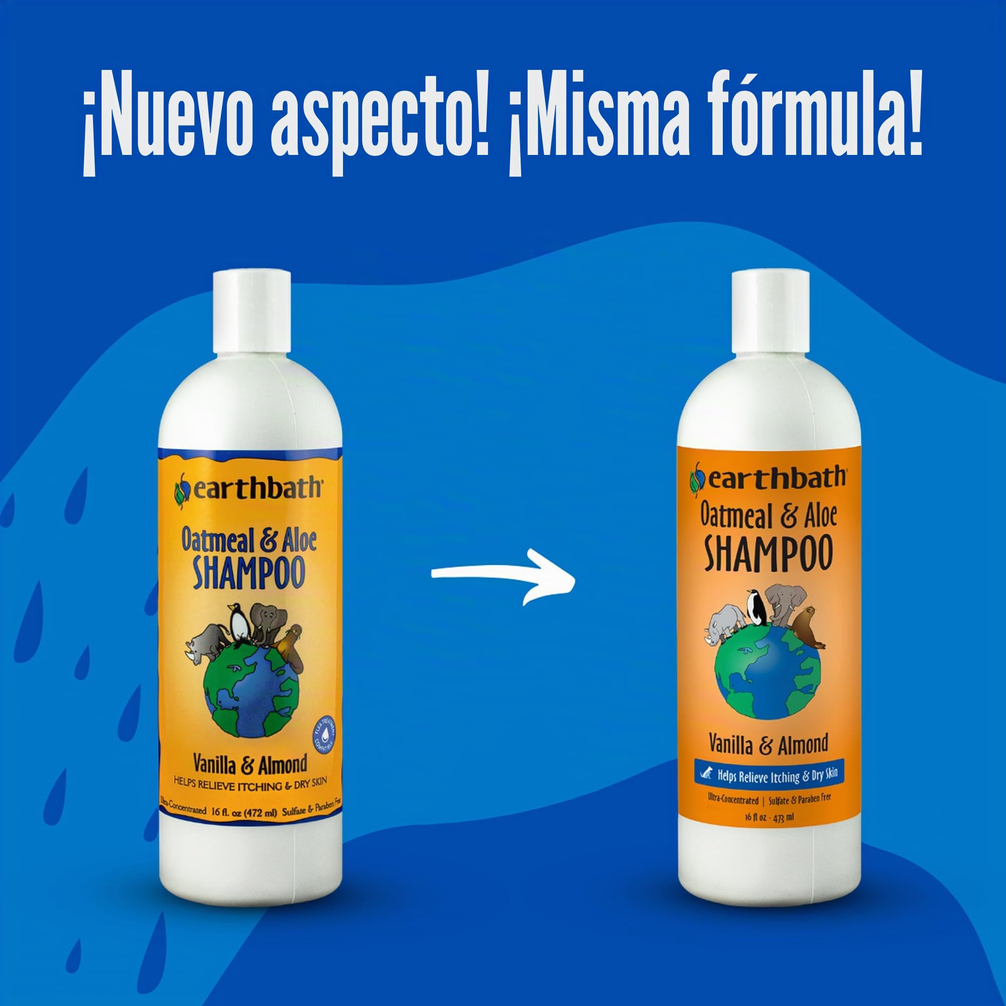 Earthbath Champú de Avena y sábila para Mascotas Alivio de la picazón.