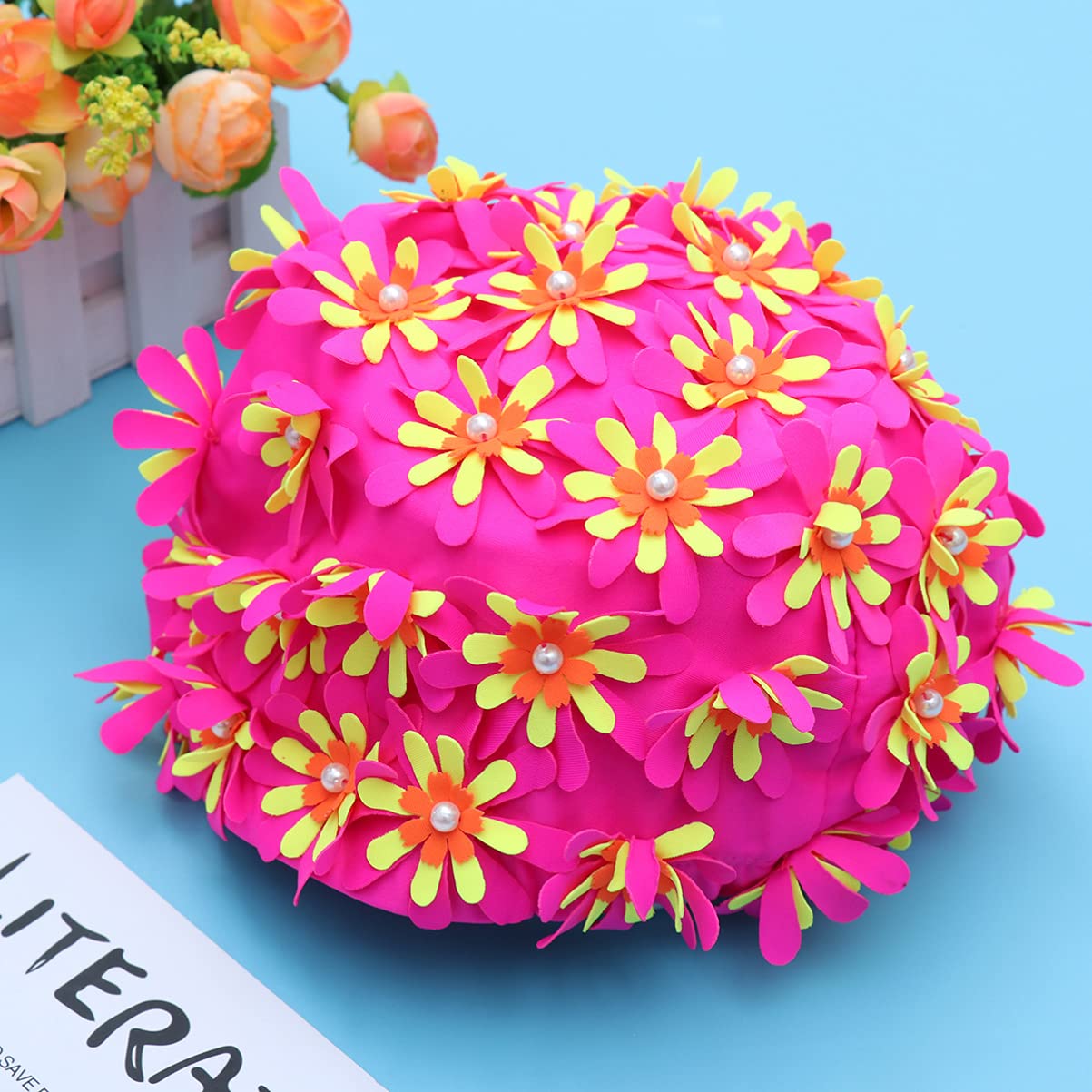 BESPORTBLE 3pezzi Cappellino Protezione Per Orecchie Design e Traspirante Rosa Per Piscina e