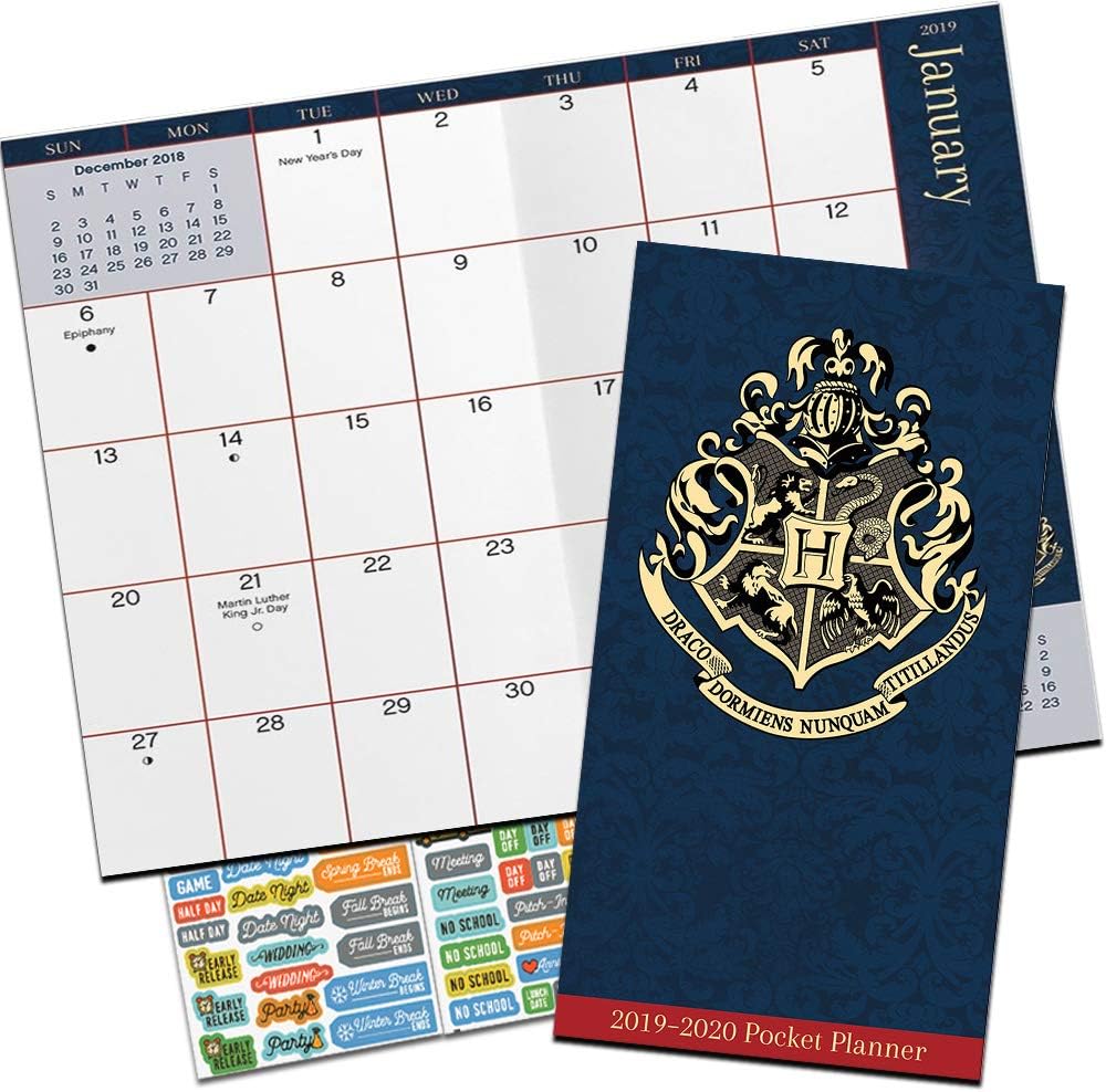 Harry Potter Monthly Pocket Planner 2019-2020 with DateWorks Calendar Stickers (Two Year Harry Potter Planner Calendar Set)