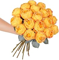 Kisflower Selyem Műrózsa Csomag - 10 db Sárga Hosszúszárú Művirág 52 cm, Élethű Dekoráció Esküvőre, Otthonba, Irodába 1