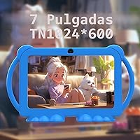 Vista 3 de Tableta para Niños de 7 Pulgadas Android 12.0 para Niños Pequeños, 4GB RAM 32GB ROM Bluetooth Pantalla IPS Control Parental Cámara Dual Funda a Azul