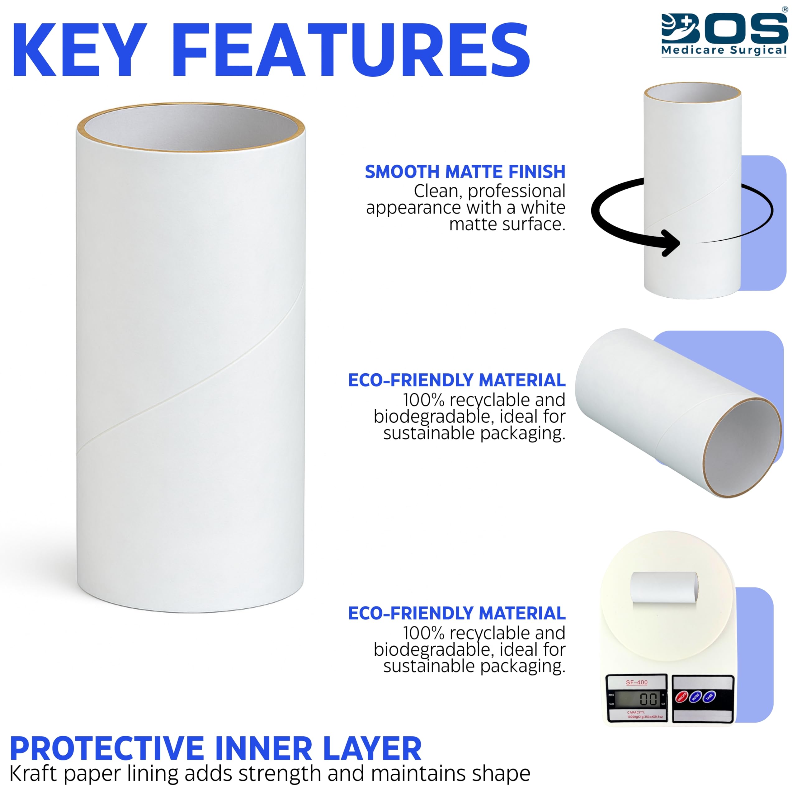 Bos Medicare Surgical Peak Flow Meter Mouthpieces | Large Size (Set of 10) | Disposable Plastic Tips for Spirometer, Lung Function & Breathing Tests in Hospitals & Clinics - Image 2 thumbnail